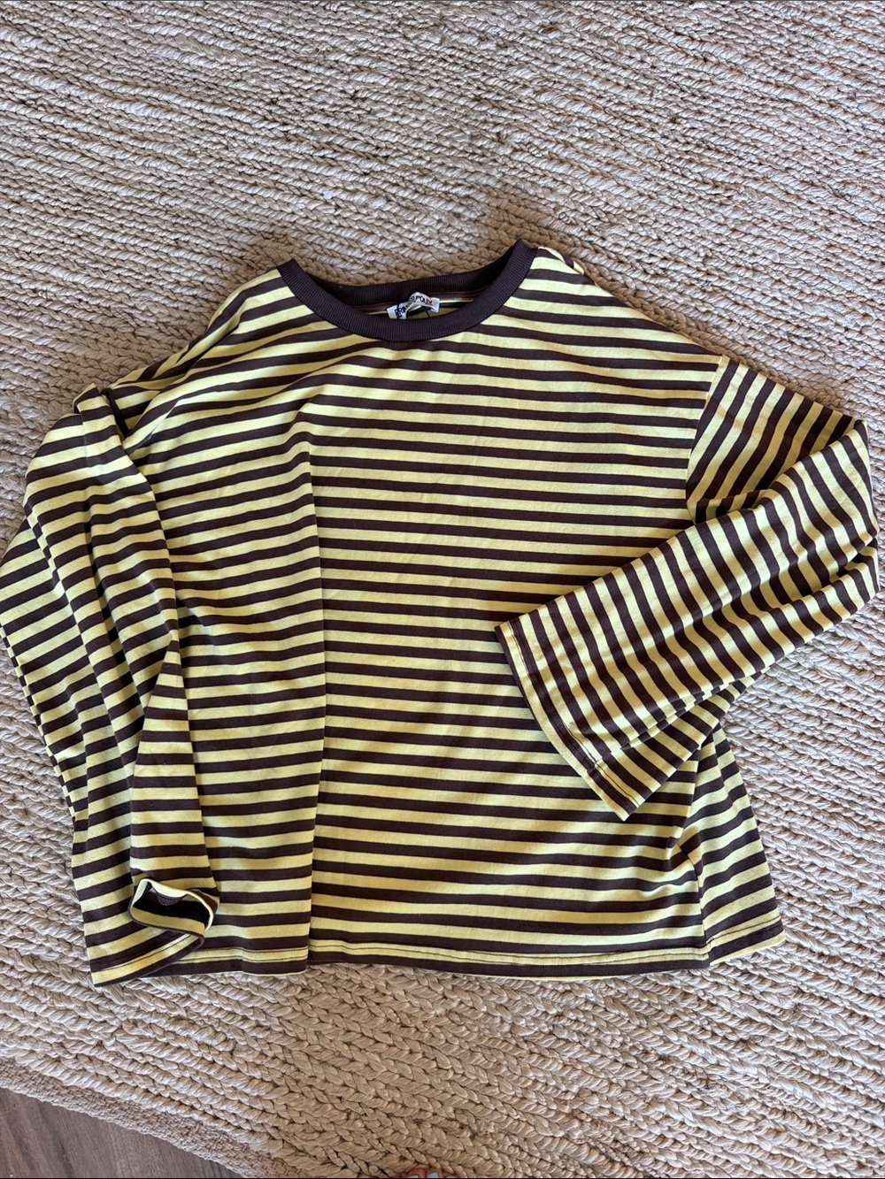 Princess Polly Yellow & Brown Striped Long-Sleeve Tee